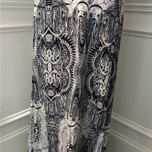 Navy Maxi Skirt Side Slit Medium Unbranded